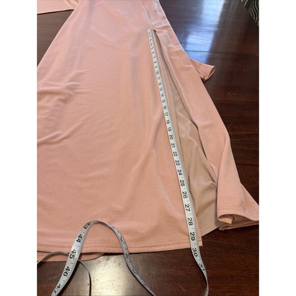 Birdy Grey Pink Bridesmaid Dress Size XS Benny Tie Back Crepe Dusty Rose Maxi - Picture 8 of 10